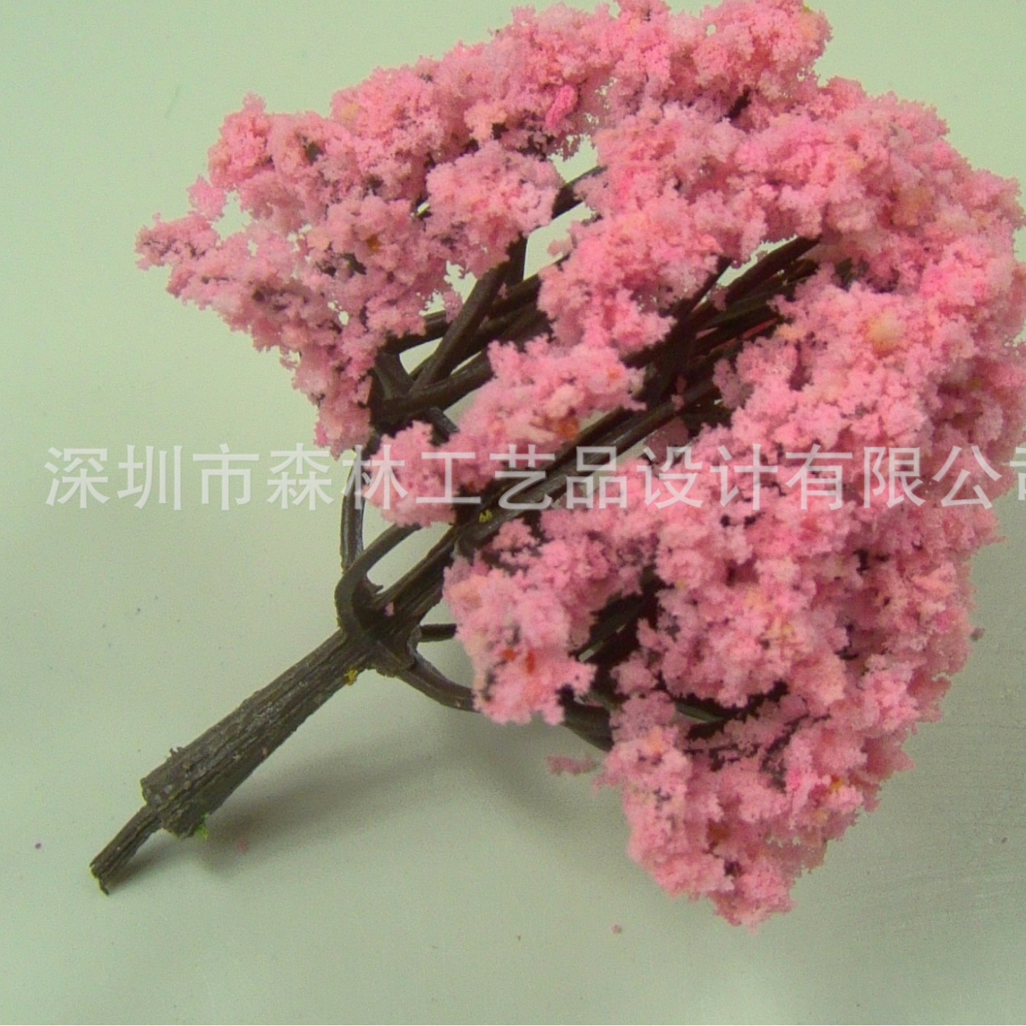 Sand Table Building Model Tree Moss Micro Landscape Landscaping Decoration Artificial Pink Tree Half Ball Tree - Pink