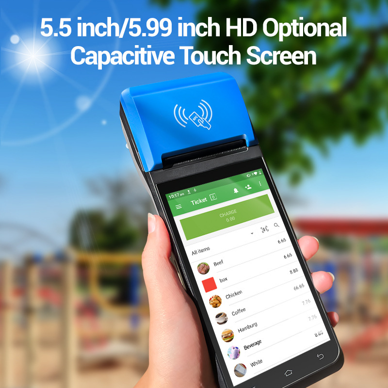 Портативный терминал Fengyijie F1 с Android 12, кассовый аппарат с NFC, двухмерная печать кодов, версия для внешней торговли на английском языке