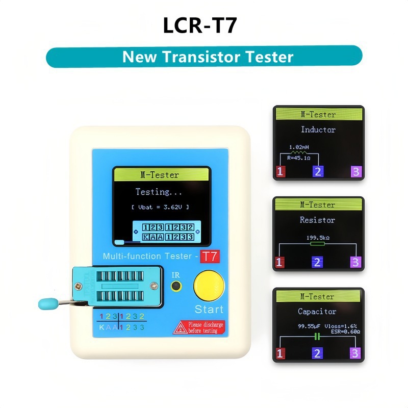 Lcr-T7 High-Speed Transistor Tester Full-Color Screen Graphic Display Multi-Function Tester