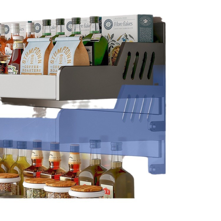 Kitchen Microwave Storage Rack Without Punching Holes on the Wall Oven Rack Home Wall-Mounted Storage Rack Bracket