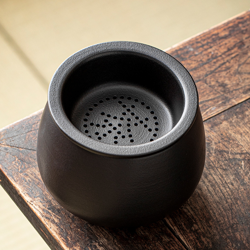 Черное керамическое ведро для чайных отходов, фильтр для воды с крышкой, ведро для сточных вод, мусорное ведро для стола, разделение воды для чая