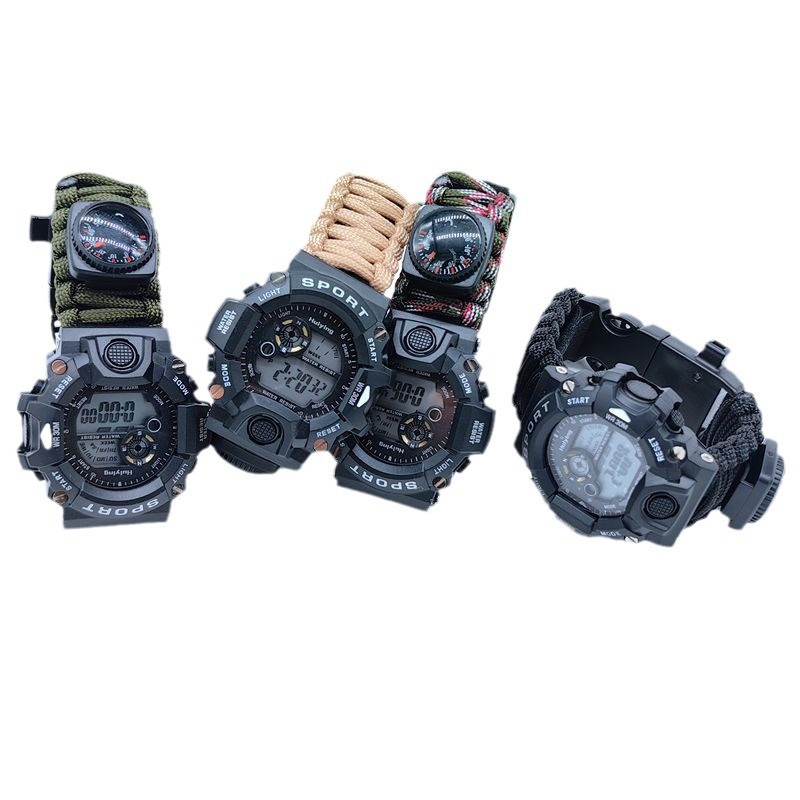 Outdoor Multifunctional Paracord Watch, Freely Adjustable Seven-Core Paracord Mountaineering Watch, Survival Watch Wholesale