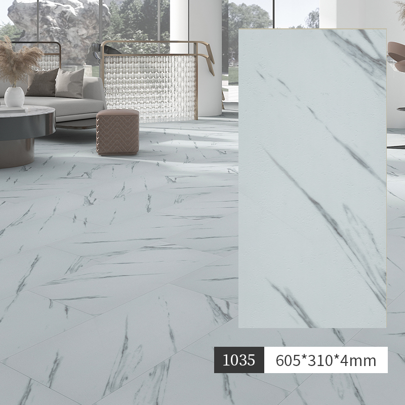 Spc Stone Plastic Lock Wood Floor Pure Color Cream Wabi-Sabi Style Household Micro-Cement Pvc Stone Crystal Snap-On Floor