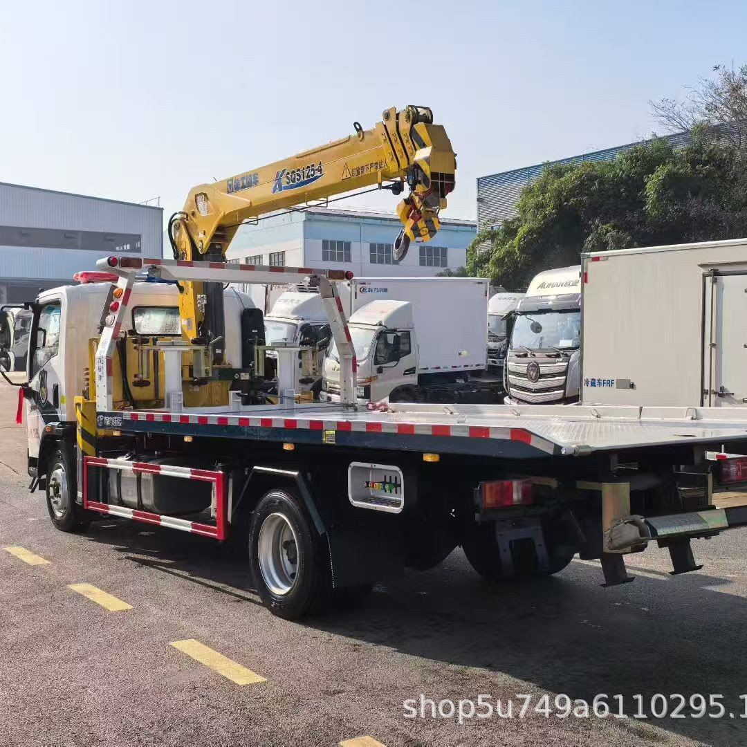 10-Ton Crane Tow Truck, Tow Truck Boom, All Cranes Use High-Strength Steel Plate Tow Flatbed Truck
