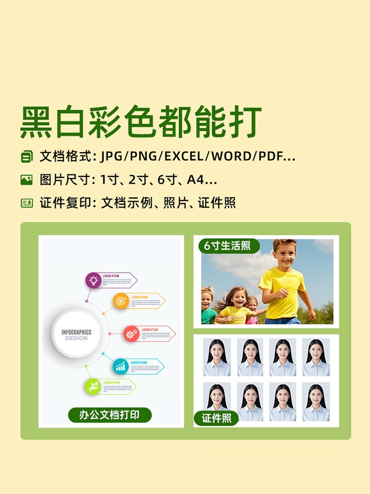 4976 Colorful Household Small Printer Student Homework Mini Home Copy Scanning Inkjet Multi-Function All-In-One