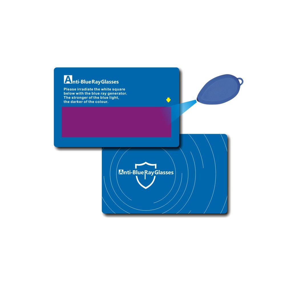 0.76Mmpvc Material Lens Anti-Blue-Violet Light Test Card Blue Light Blocking Test Experiment