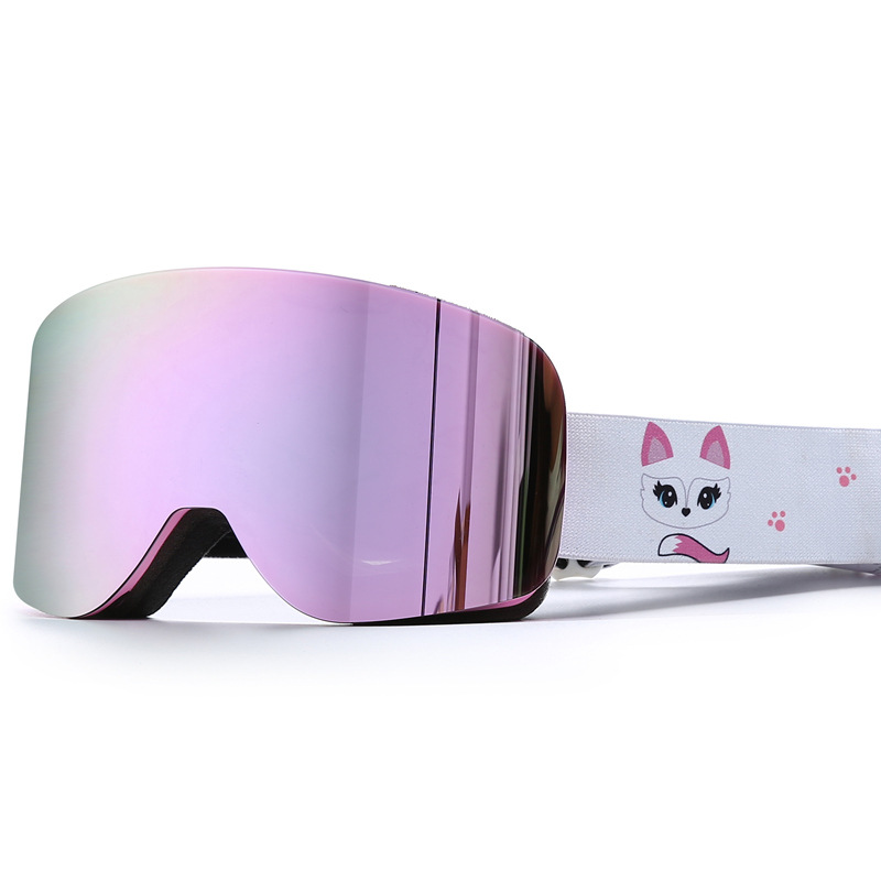 Comprehensive Electroplated True Film Ski Goggles, Double-Layer Anti-Fog, Anti-Snow Blindness Goggles, Snow Goggles with Prescription Lenses/Hx16