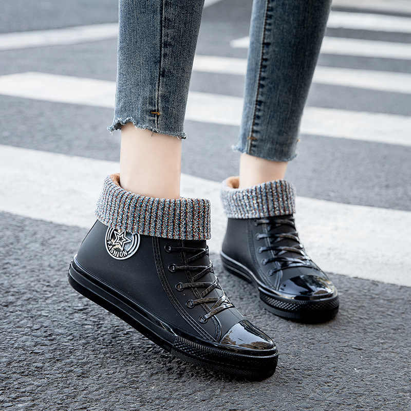 Waterproof shoes women's rain shoes wholesale rain boots students non-slip rubber shoes adult water boots short tube fashion work shoes for foreign trade