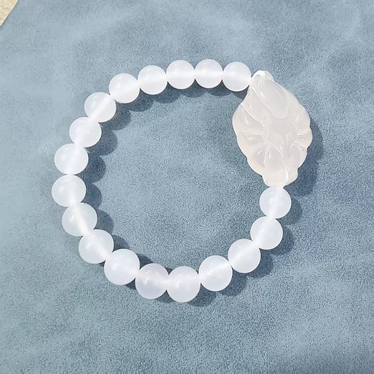 Chalcedony Fox Foreign Trade Vietnam Agate Chalcedony Fox Nine-Tailed Fox Bracelet Fox Bracelet Jade Green Fox