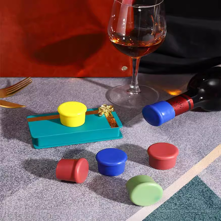 Amazon bottle stopper food grade multi-color silicone wine bottle preservative cover red wine leak-proof red wine stopper sealed preservative cover