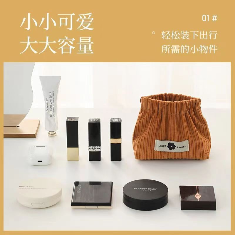 Shrapnel Mouth Red Envelope Cosmetics Storage Small Bag Women's Portable 2023 Corduroy Storage Bag in New Bag