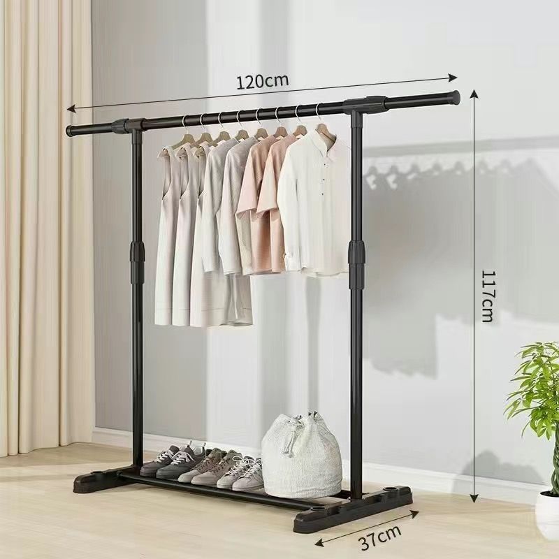 Simple Solid Floor Drying Rack Household Bedroom Coat Rack Balcony Clothes Drying Rack Vertical Rack