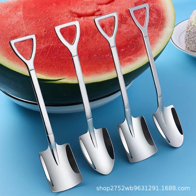Фабричная оптовая ложка для арбуза, креативная ложка, ложка для мороженого, винтажная совковая ложка, ложка из нержавеющей стали для арбуза