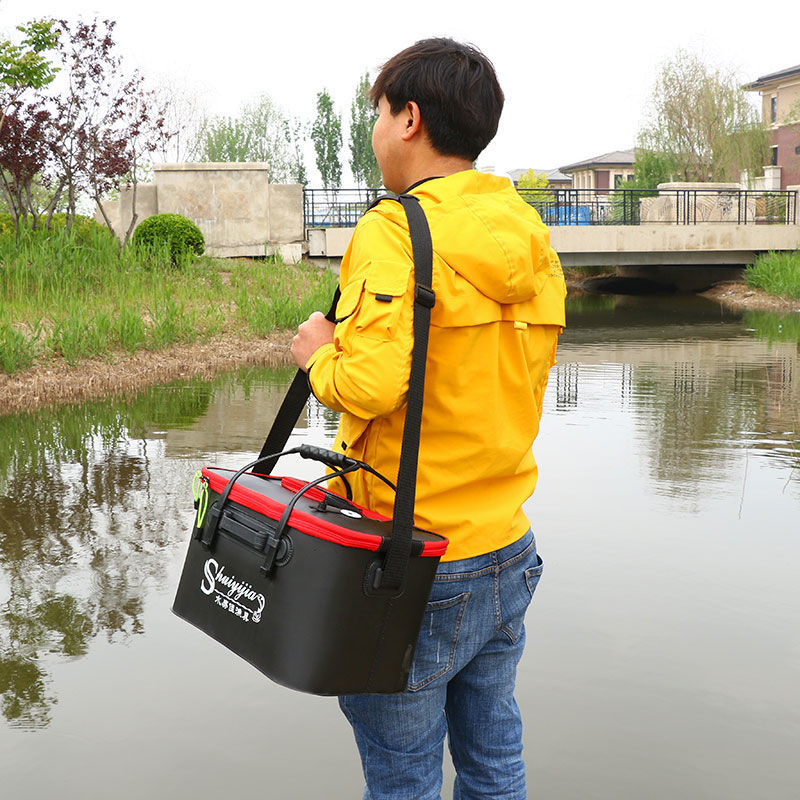 New portable folding eva fishing bucket large capacity fish protection bucket thickened multi-use live fish bucket manufacturers wholesale