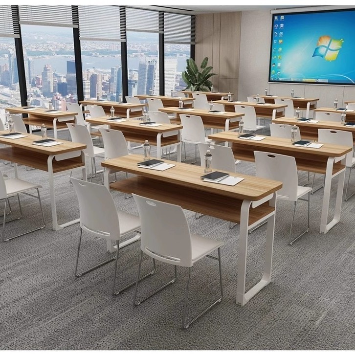 Factory Clearance Educational Institution Training Tables and Chairs Training Conference Table Simple Long Table Tutoring Class Double Desks and Chairs