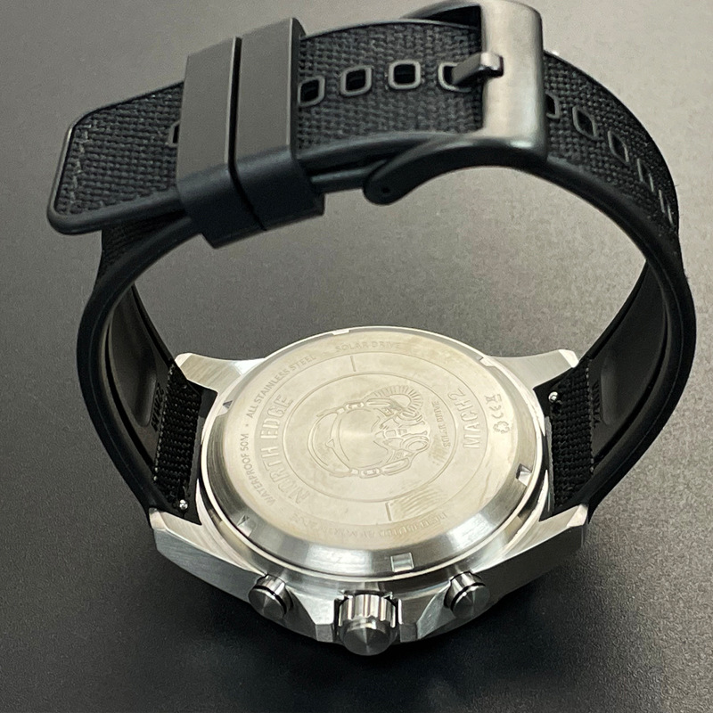 Outdoor Sports Stainless Steel Digital Watch Three-Eye Timing Pointer Type Solar Charging Watch Custom Logo'