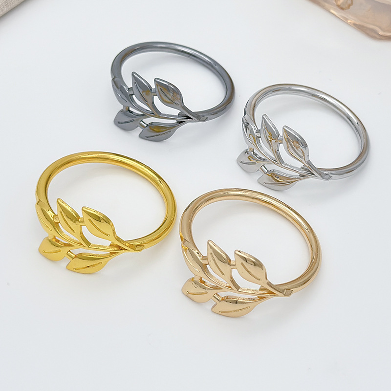 Alloy Maple Leaf Simple Napkin Ring Cross-Border Best-Selling Napkin Buckle Electrophoresis Electroplating High-End Western Restaurant Hotel Leaf Ring