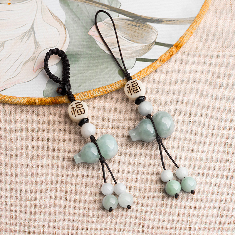 Оригинальный натуральный нефрит A- класса мобильный телефон кулон в китайском стиле ключница ювелирный кулон для сумки