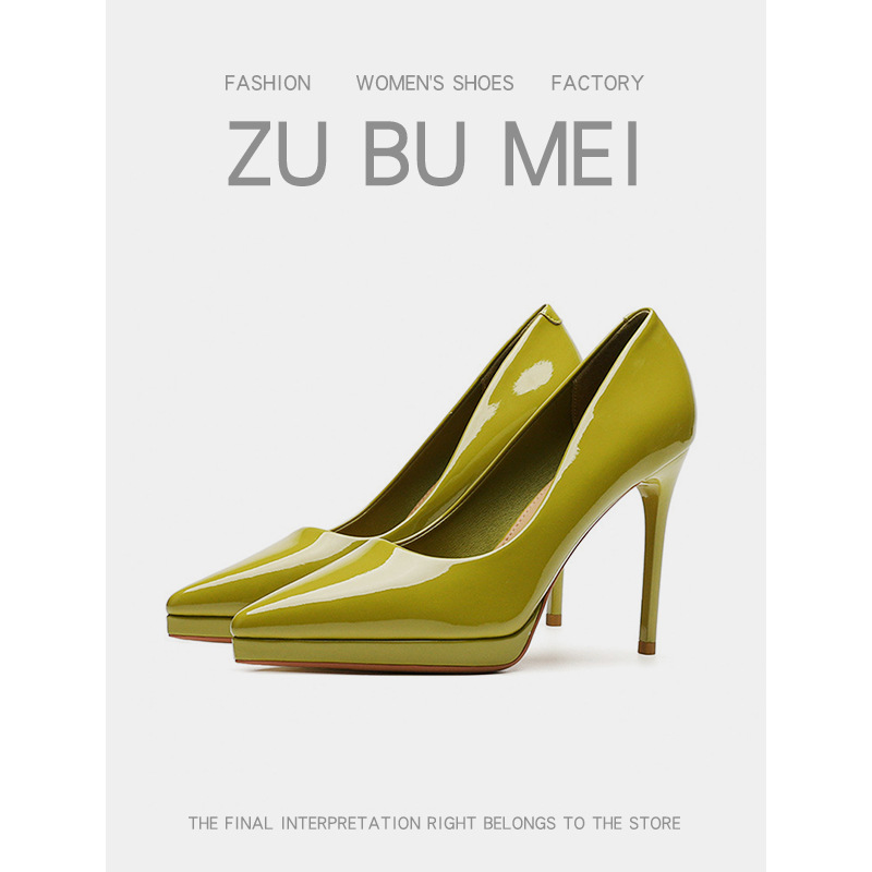 1088A Sexy Temperament Pointed Stiletto Heels Not Tired Foot Waterproof Super High Heels Dopamine Single Shoes for Women