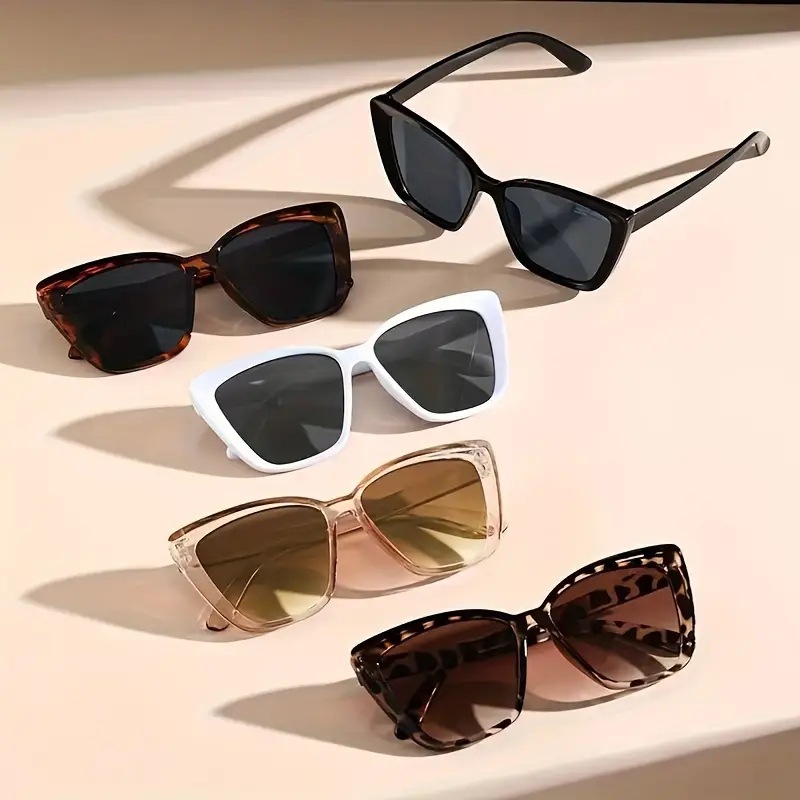 New Trendy Cross-Border Popular Style European and American Cat-Eye Sunglasses with Hollow Legs and Large Square Frame