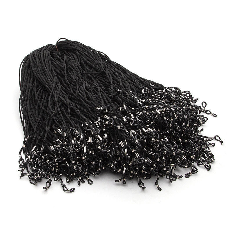 Черная нейлоновая веревка для очков, оптовая, не скользящая, большая упаковка веревки для очков