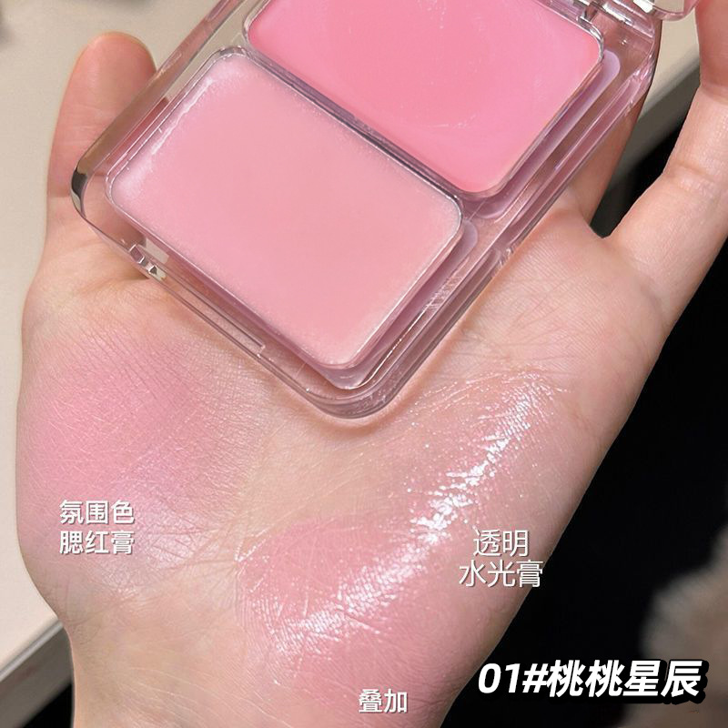 Snow jasmine water light blush plate blush cream moisturizing double spell expansion contraction color high gloss makeup rouge cream wholesale