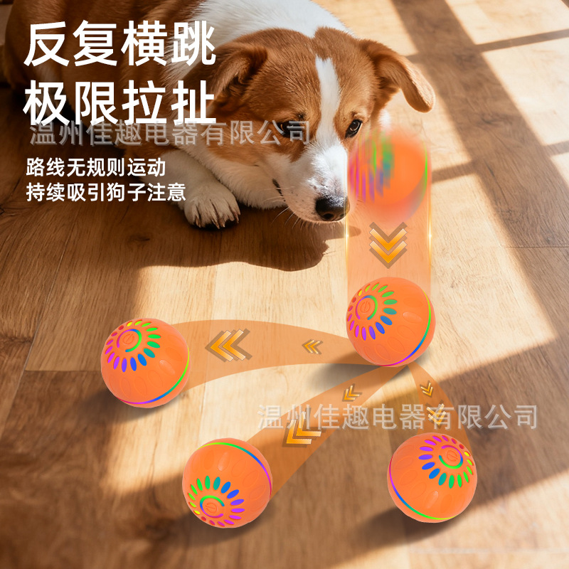 Cross-Border Smart Bouncing Dog Toy Ball to Relieve Boredom, Rolling Large Dog Decompression Pet Supplies, Jumping Ball for Walking the Dog