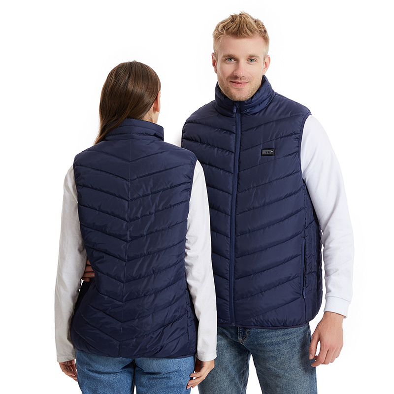 Cross-border New Heating Vest with Vertical Collar for Lovers Heating Vest for Men and Women Can Wear Plus Size Intelligent Warm Clothes