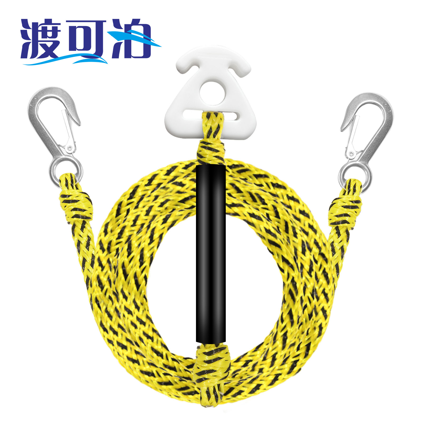 Double-Hook Tow Rope for Water Use, Kayak Tow Rope, Inflatable Bed Load-Bearing Tow Rope, Surfing Rope, High-Strength Marine Rope