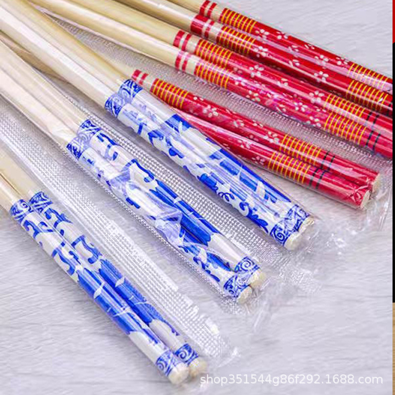 Синие и белые фарфоровые палочки, печатные бамбуковые палочки, производители, оптовая продажа, домашние, гостиничные, ресторанные, одноразовые палочки в больших количествах