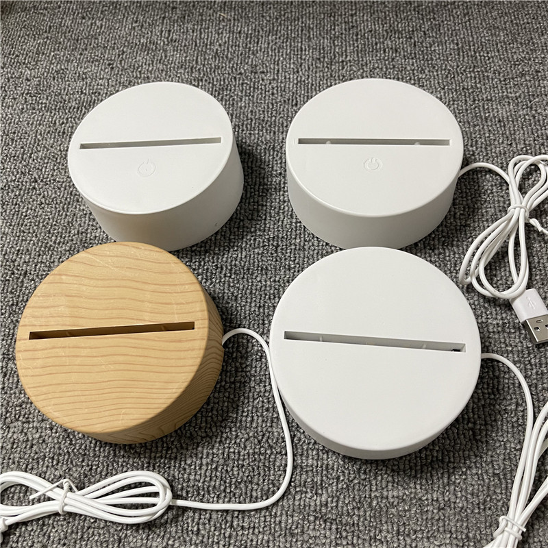 Оптовая продажа 3D ночной лампы с сенсорным зарядным основанием, акриловая маленькая настольная лампа, аксессуары, эксклюзив для кросс-бодера