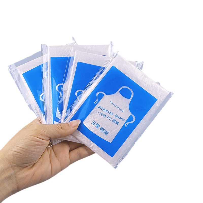 Disposable apron plastic pe catering commercial hot pot barbecue waterproof and oil-proof independent packaging market general goods