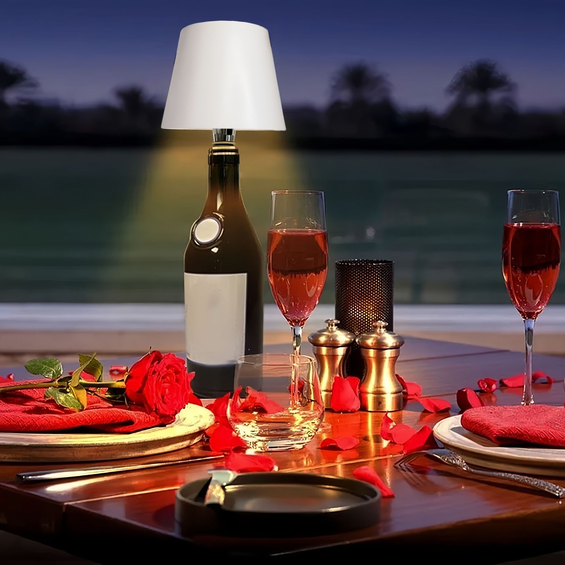 2025 cross-border creative LED wine bottle lamp suitable for decorative atmosphere lamp retro decorative outdoor camping lamp table