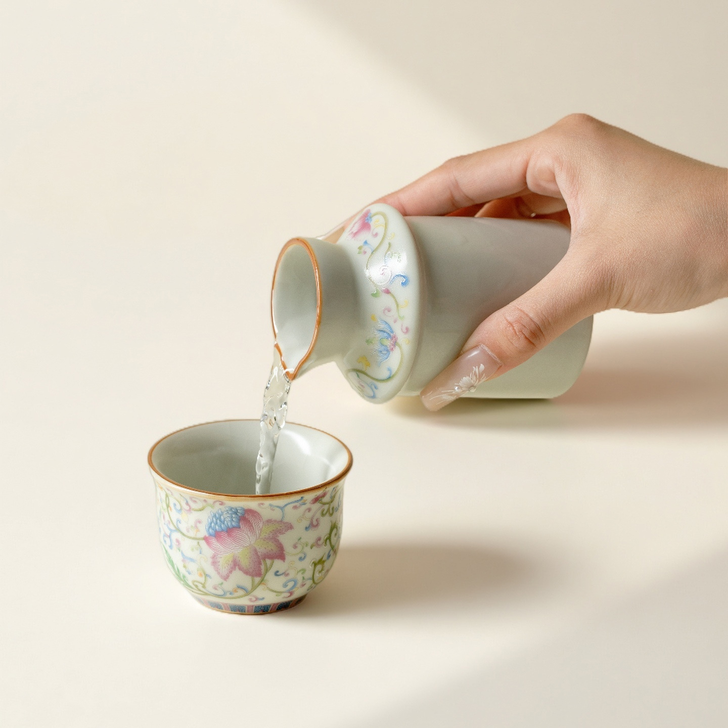 Mojiri Kiln Wine Warmer, Pastel Lotus Ceramic Wine Warmer, Household Hot Wine Warmer, Yellow Wine and Sake Set