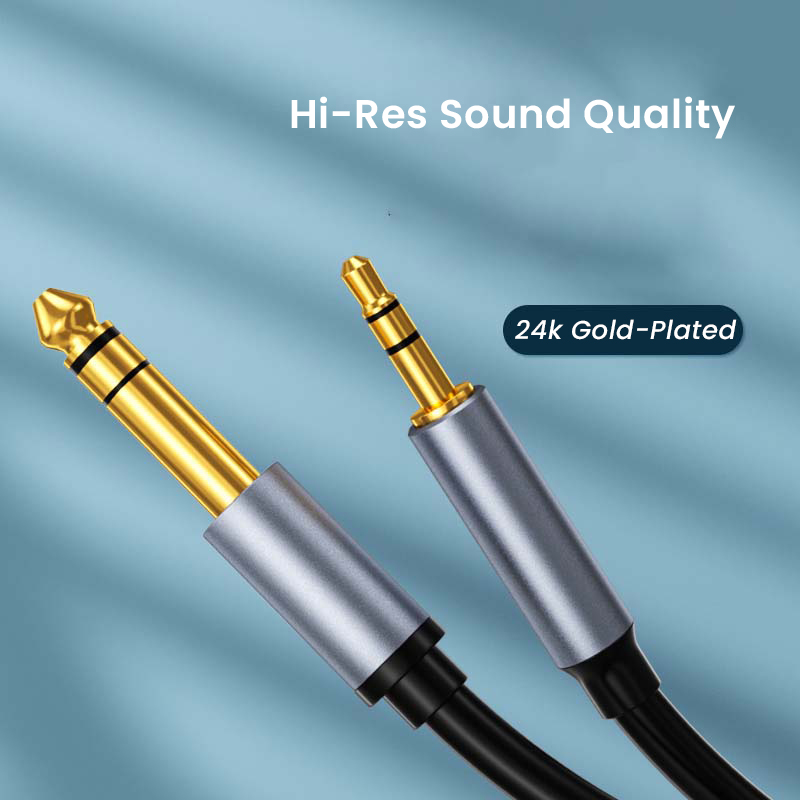 4ft Bidirectional Stereo Audio Cable 6.35mm Male to 3.5mm