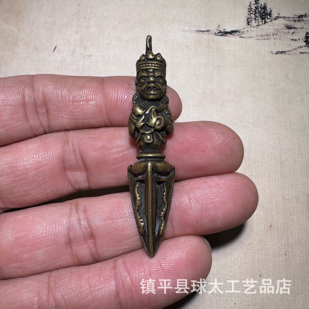 Бронзовый золотой стальной пестик антикварный с маленькой ручкой коллекция брелок подвеска маленькие украшения