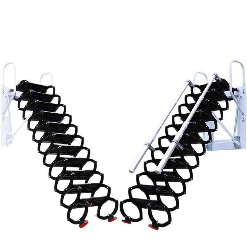 Outdoor Thickened Telescopic Staircase Attic Wall-Mounted Partition Home Folding Loft Wall-Mounted Indoor Fire Ladder