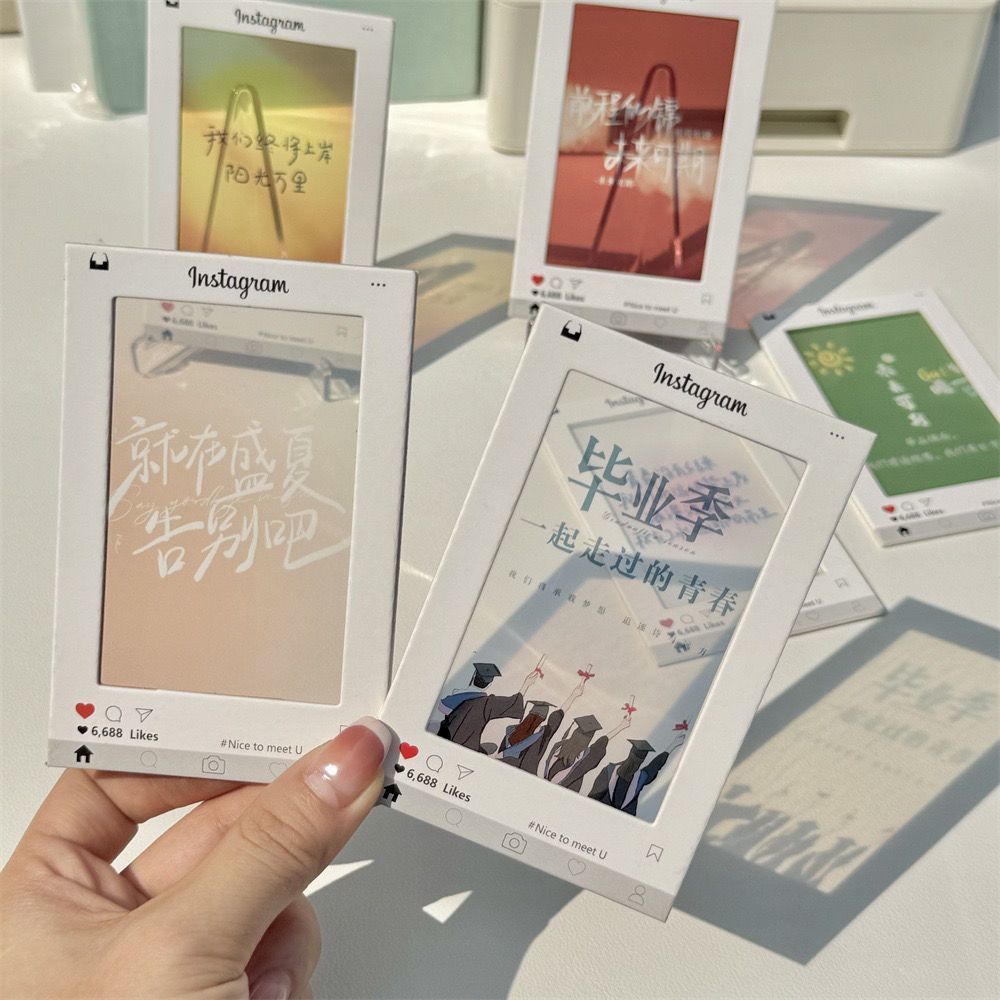 Reverse Film Empty Paper Frame Reverse Film Positive Bookmark Ins Xiaohongshu Same Style Transparent Card Holder Paper Film