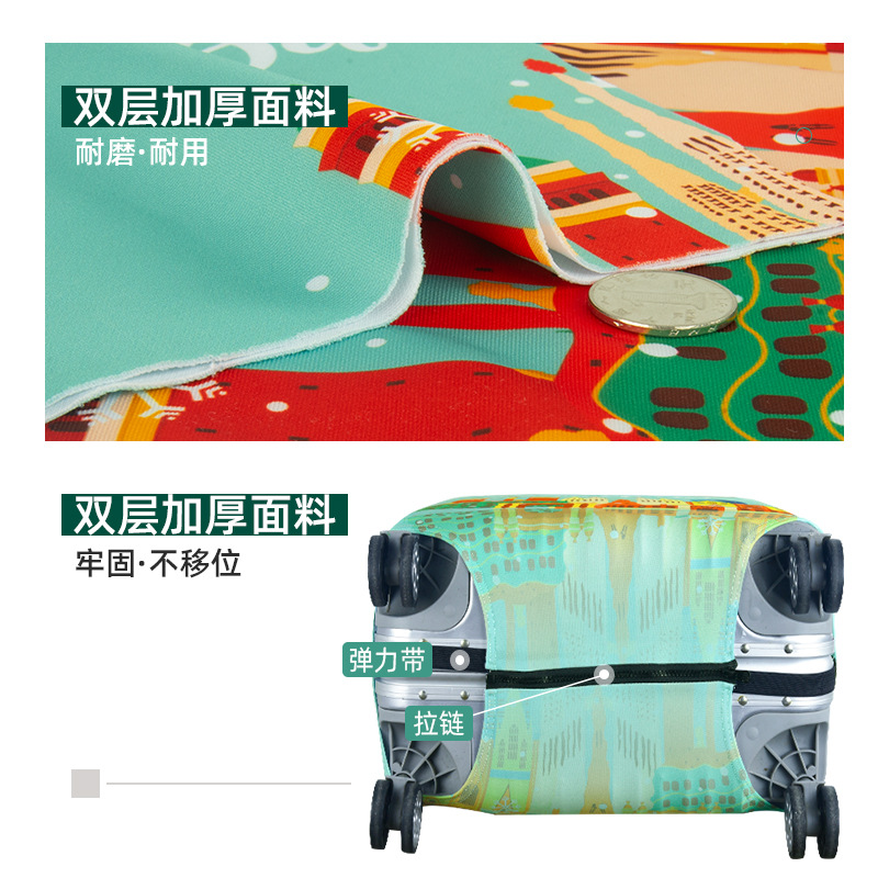 in stock Wholesale Elastic Thickened Luggage Case Amazon Graphic Printing Protective Case Suitcase Dust Cover Customization