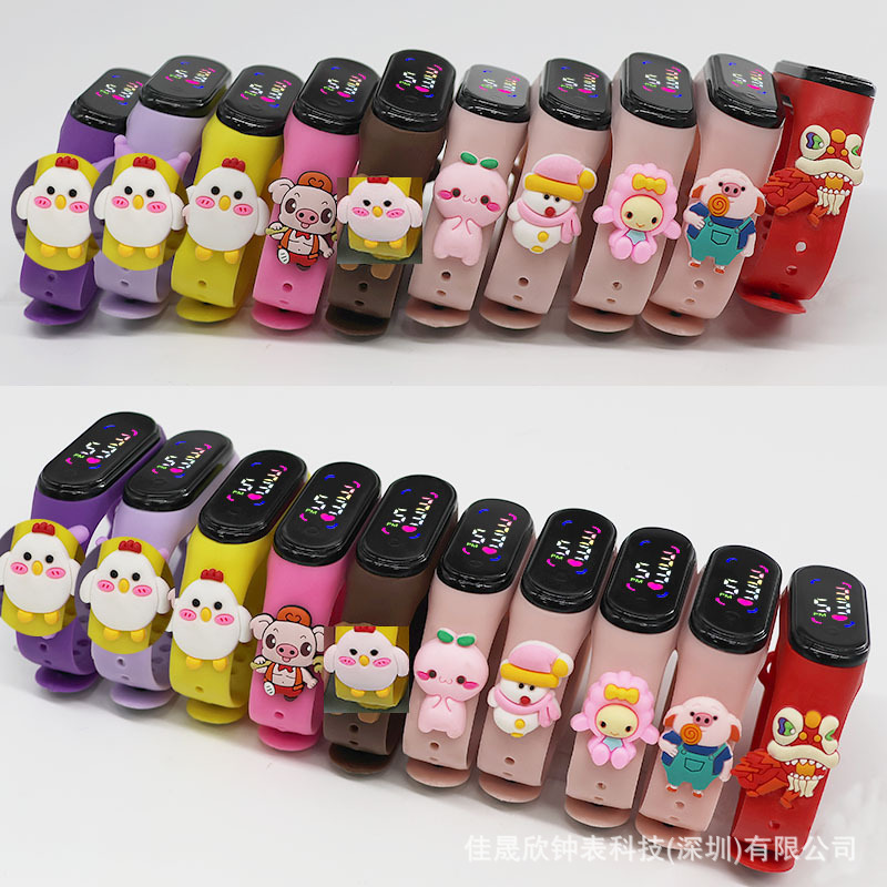 Cartoon Cute Mini Anime Led Lantern Doll Watch Children's Outdoor Sports Waterproof Electronic Watch Spot