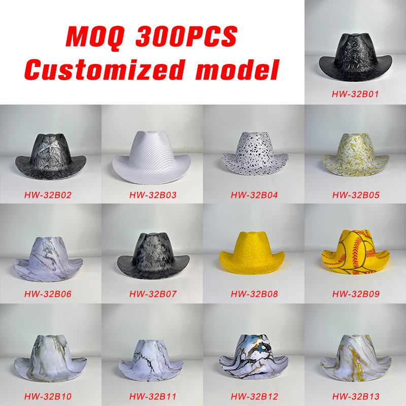 Western Cowboy Hard Hat - Western Outlaw Style Construction Helmet with Full Brim Sunshade Security Helmet