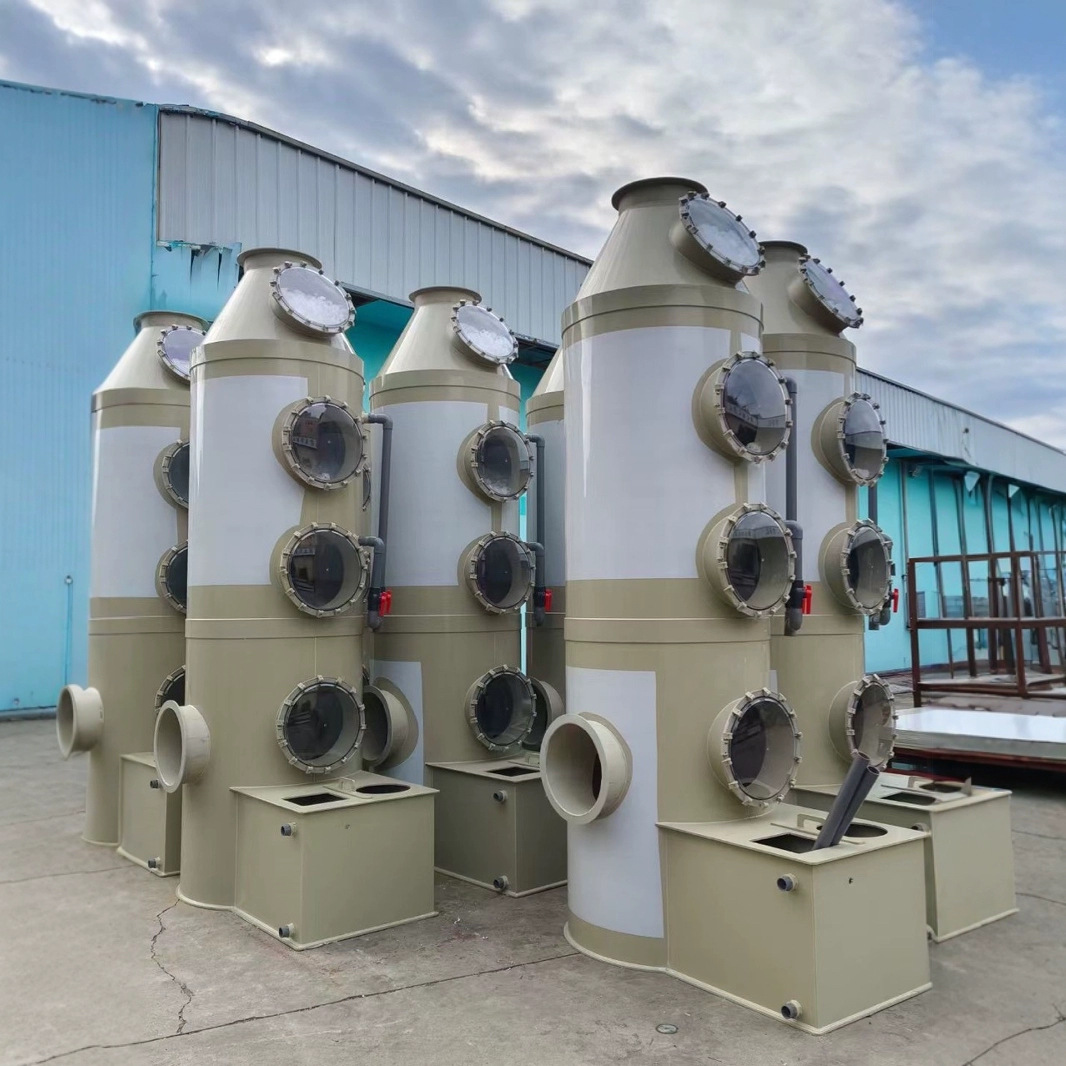 Pp Spray Tower Industrial Acid and Alkali Exhaust Gas Treatment Complete Equipment Stainless Steel Hybrid Cyclone Tower Square Swirl Tower