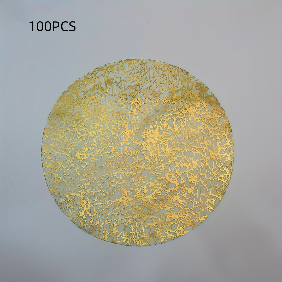 Новая золотая подстилка с случайным узором и горячим тиснением, одноразовая круглая форма, подходит для дней рождения и праздников