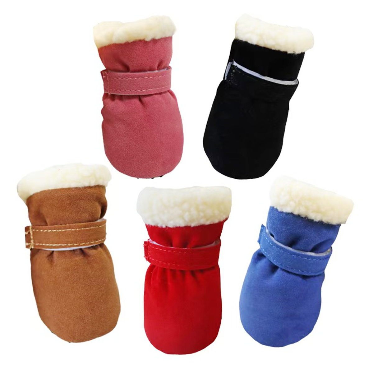 Soft-Soled Fleece-Lined Pet Shoes Teddy Pomeranian Warm Boots Indoor Autumn and Winter Cat and Dog Shoes Foot Covers