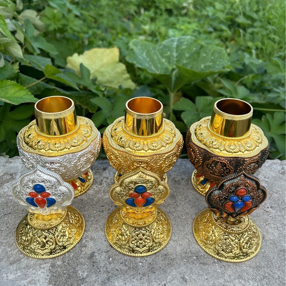 Xizang Tantric Monibo Dragon King Bottle Eight Auspicious Bottle Temple Selected Yellow God of Wealth Bottle Pure Copper Alloy