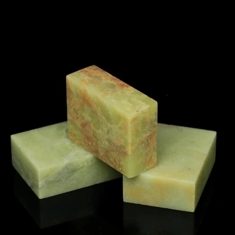 Qingtian stone flat seal 1.5*3*4CM seal stone seal stone original stone carving seal cutting seal a generation of hair