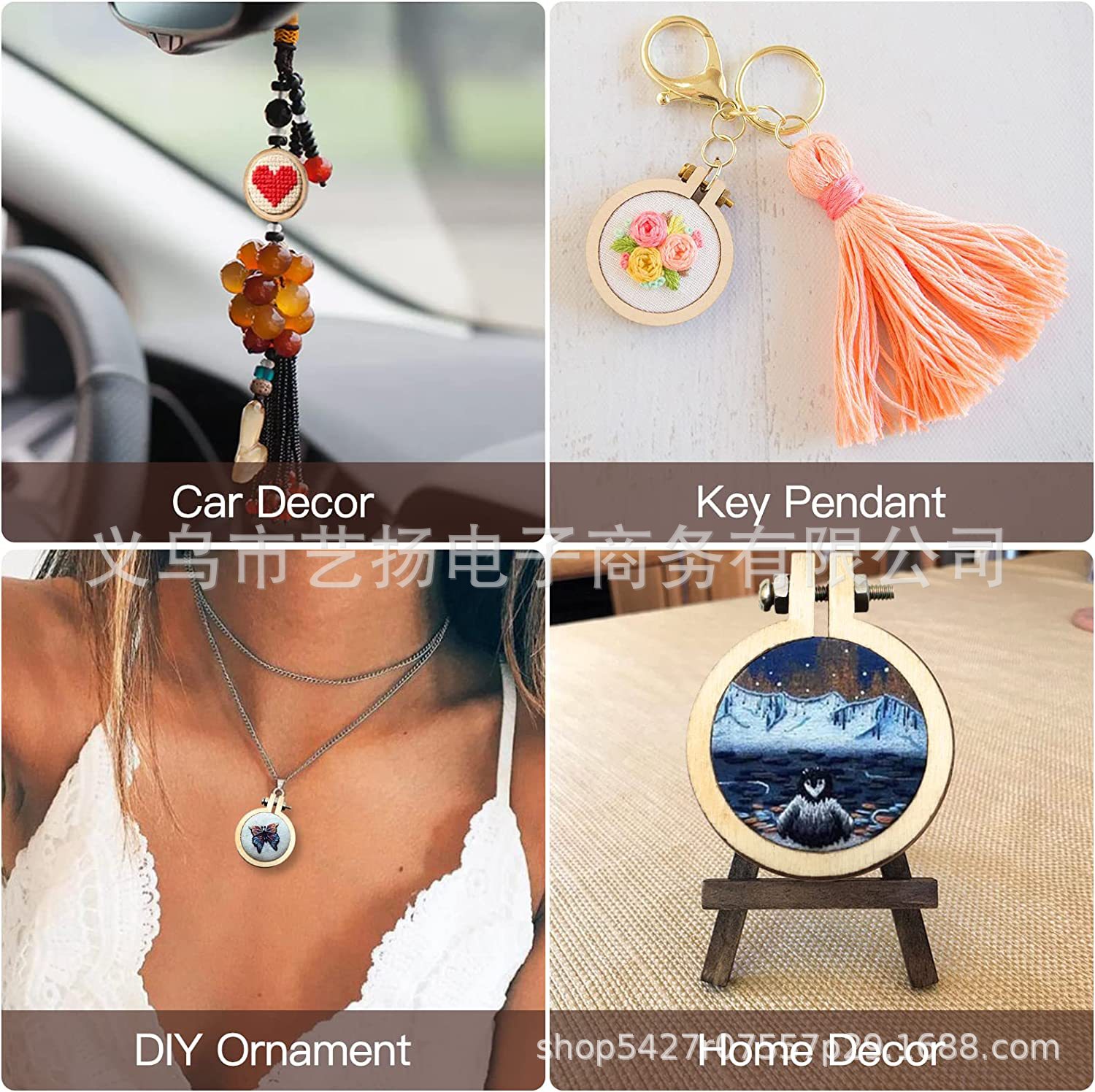 Wooden Mini Small Embroidery Stretch Jewelry Cross Stitch Fixed Frame Round Oval Photo Frame Jewelry DIY Embroidery Frame Embroidery Hoop