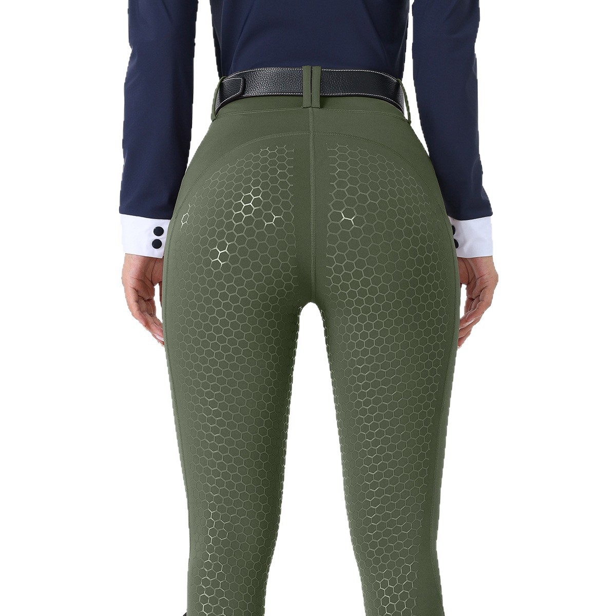 Amazon Cross-Border Equestrian Pants Women's Full-Seat Silicone Non-Slip Wear-Resistant High-Waist Tight Riding Pants with Flap Pocket Pantss Equestrian Uniforms