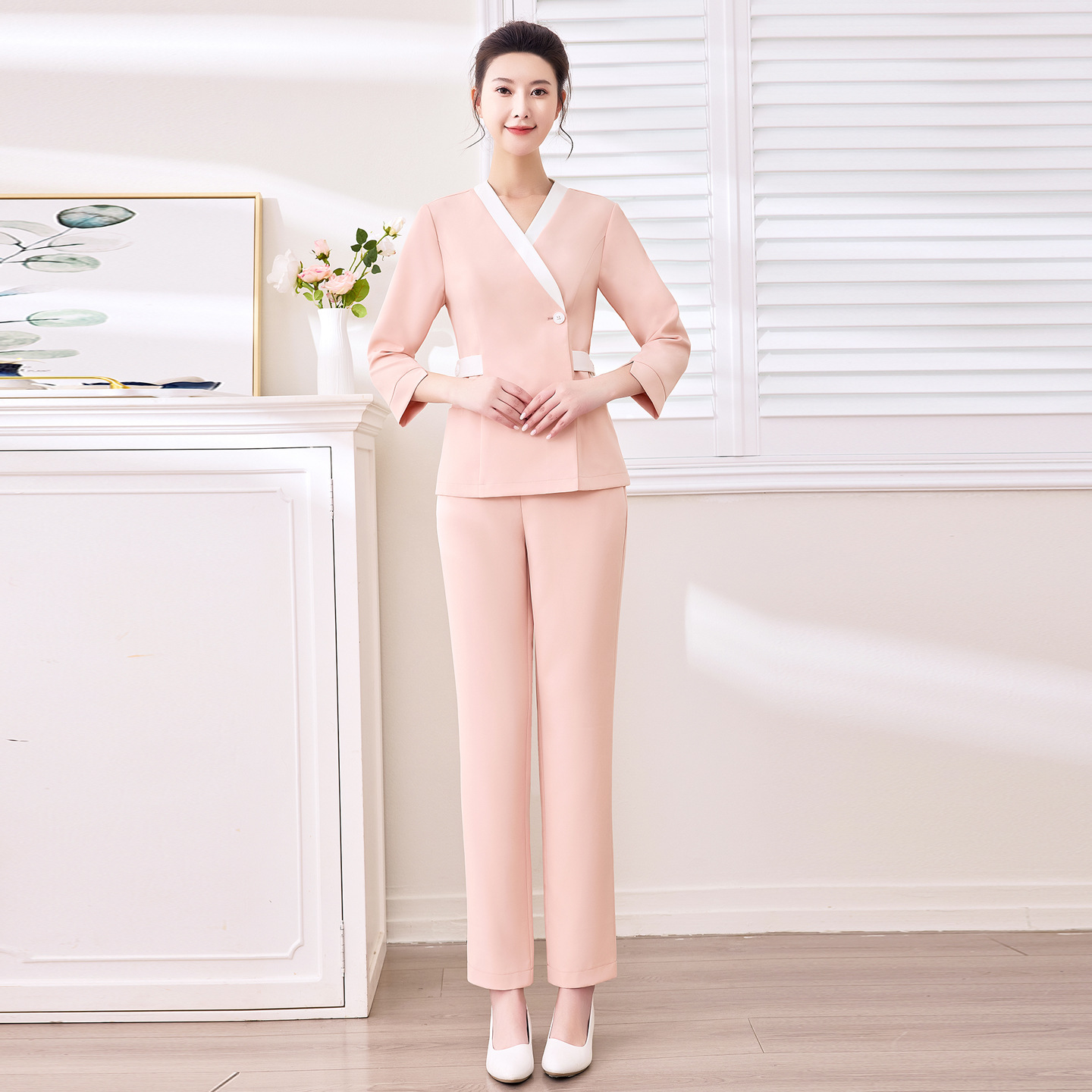 Xiangchunniao Korean Style Light Medical Beauty Care Nurse Uniform Women's Autumn and Winter New Beauty Salon Spa Work Clothes Suit