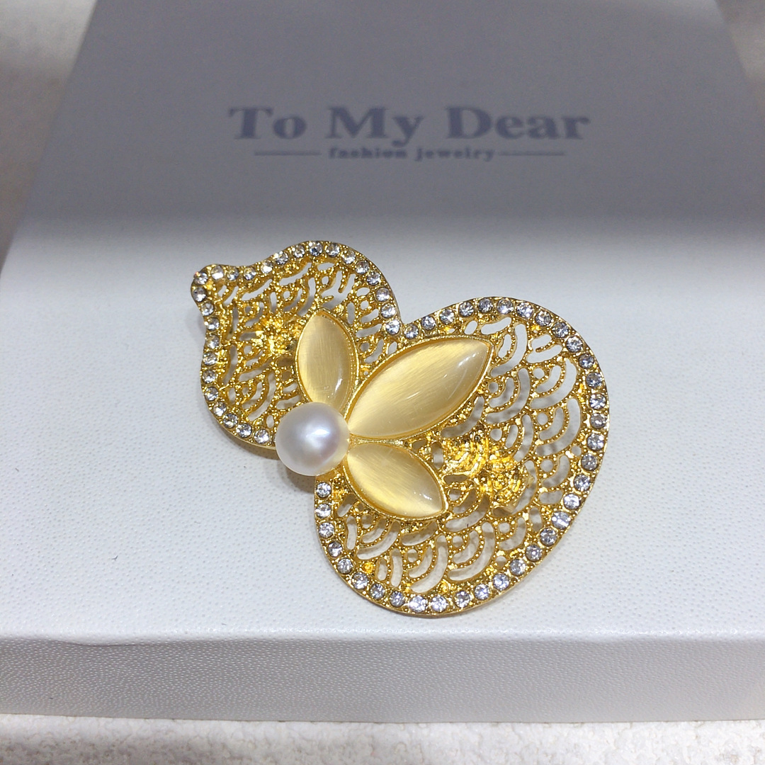 Zhuji Natural Freshwater Pearl New Chinese Style Gourd Brooch Good Luck and Fortune Corsage Autumn and Winter Fashion Versatile Wholesale